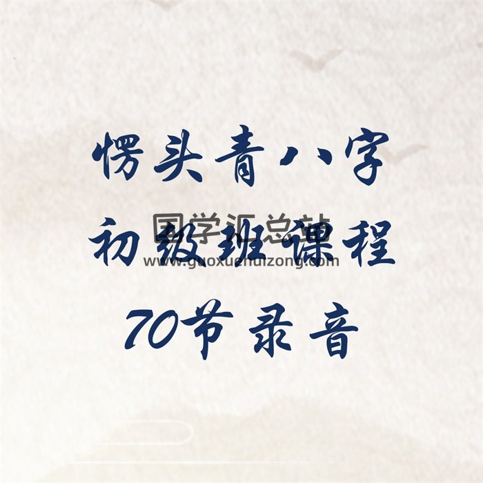 愣頭青八字初級班課程70節錄音（24課時）-封面命理