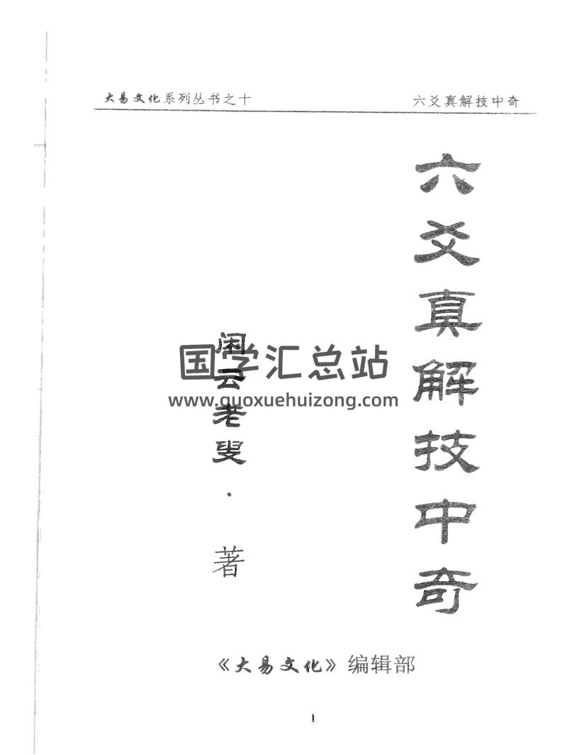 闲去老叟《六爻真解技中奇》PDF电子书-封面六爻