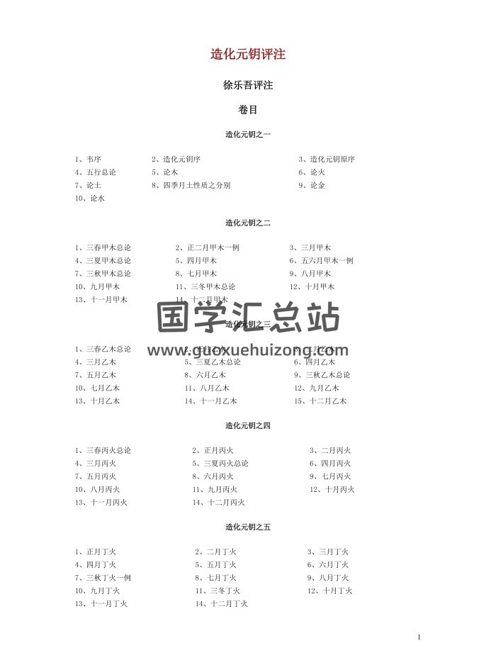 徐樂吾《造化元鑰評註》word版-封面易學相關