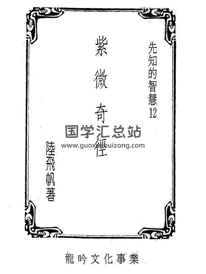 陆飞帆《紫微奇经》PDF电子书-封面紫微斗数