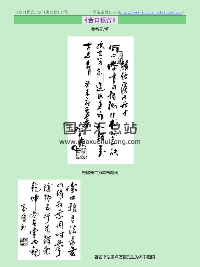 姜智元《金口預言、金口訣全解》合集 615頁-封面金口訣
