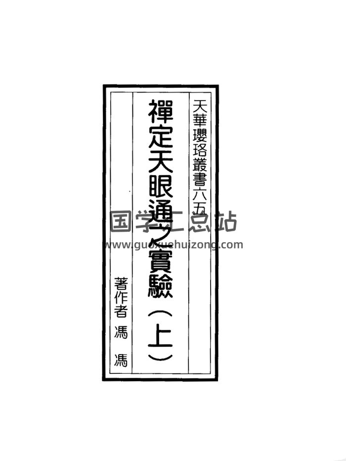 冯冯居士《禅定天眼通之实验》上下两册PDF电子书-封面易学相关