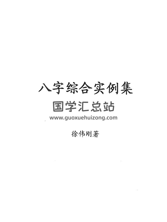 徐伟刚《八字综合实例集》66页PDF电子书-封面四柱八字