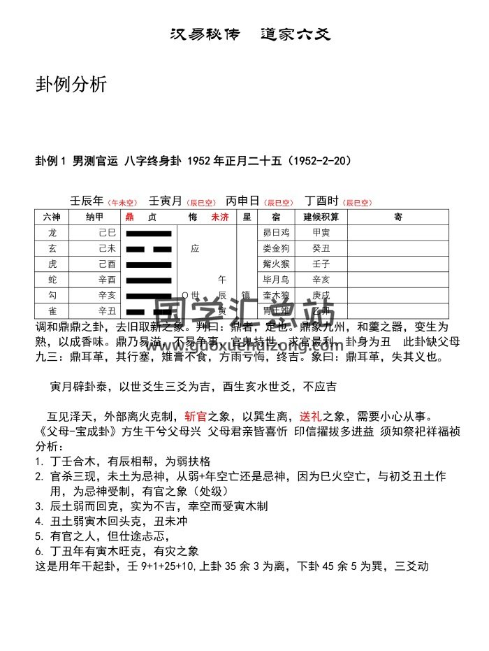 《汉易秘传道家六爻卦例分析》101页PDF电子书-封面六爻