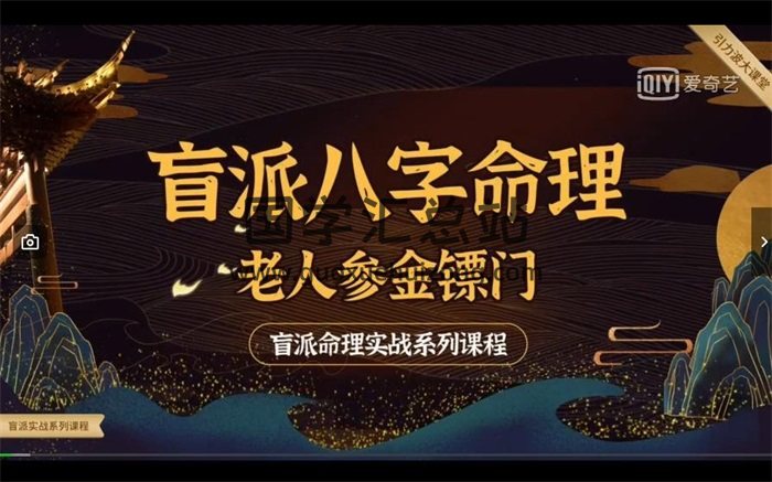 金镖门老人参盲派八字命理实战技法透解视频课程30集-封面命理
