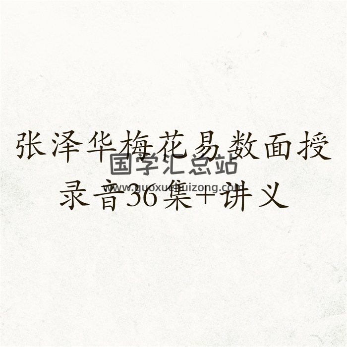 张泽华梅花易数面授录音36集+讲义-封面梅花易数