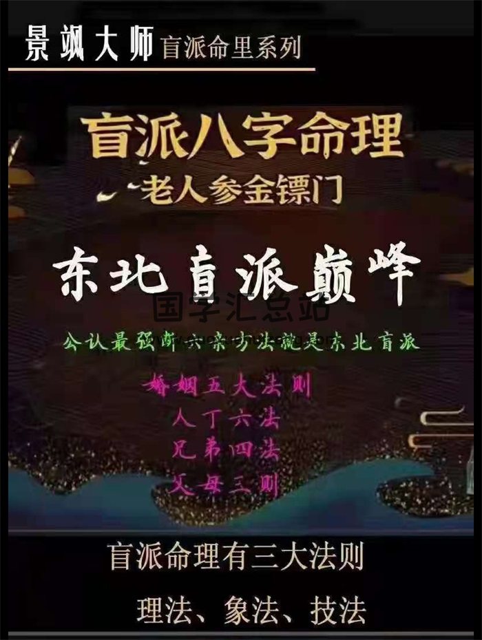 景飒《东北盲派巅峰》金镖门老人参盲派最新内部教材159页-封面命理