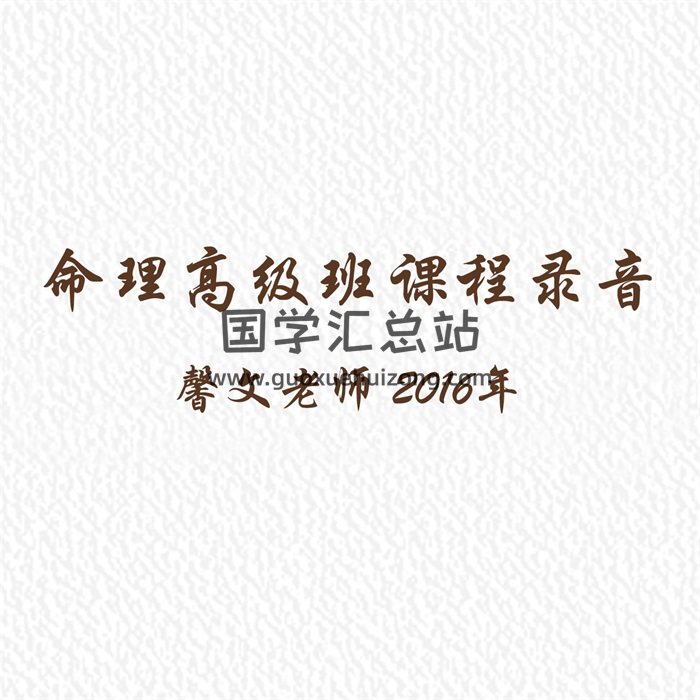 馨文老师2016丙申高级vip命理课程录音-封面命理