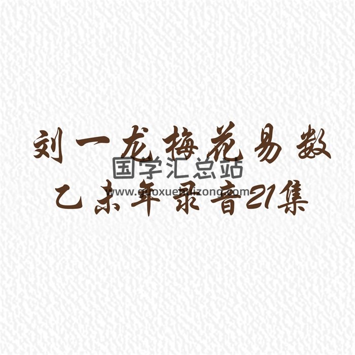 刘一龙老师2015乙未年梅花易数录音21集-封面梅花易数