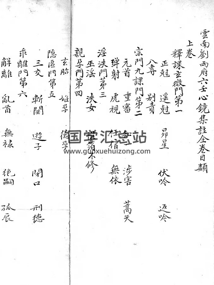 六壬古籍珍本《云南刘雨府六壬心镜集注》91页古本-封面六壬