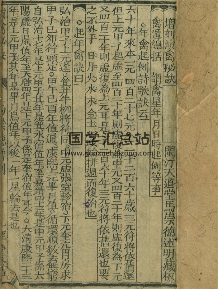 奇门类古籍《增刻演禽秘诀》27页双面-封面奇门遁甲