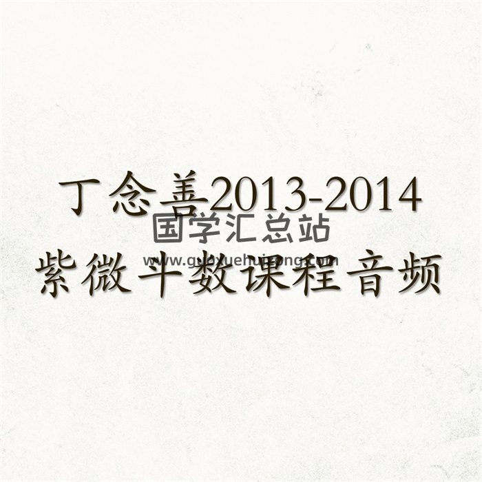 丁念善2013-2014紫微斗数课程音频及资料图片等-封面紫微斗数