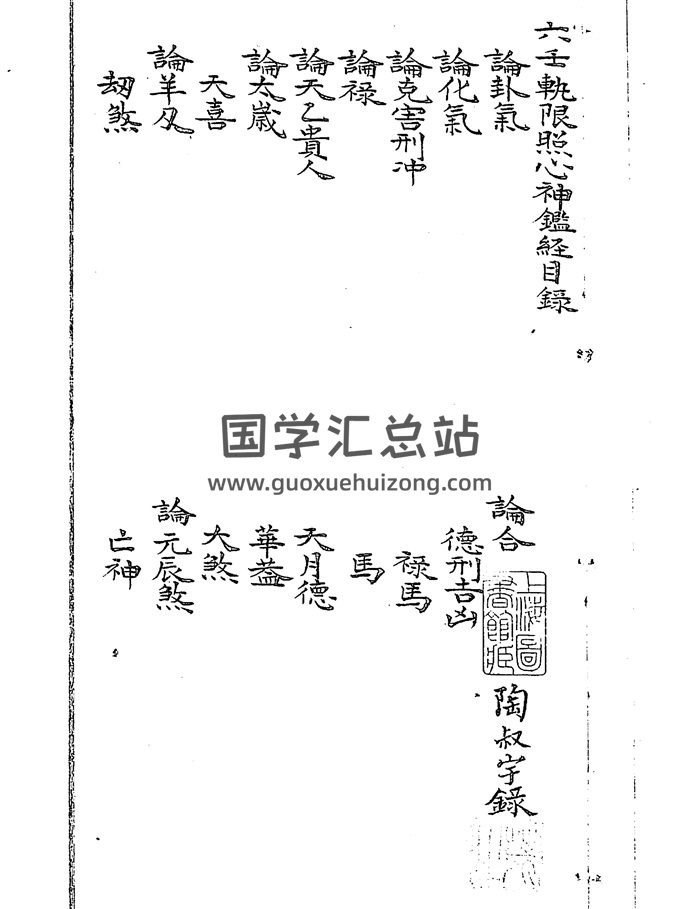 《六壬轨限照心神鉴经》 [清]清陶叔宇钞本70筒子页-封面六壬