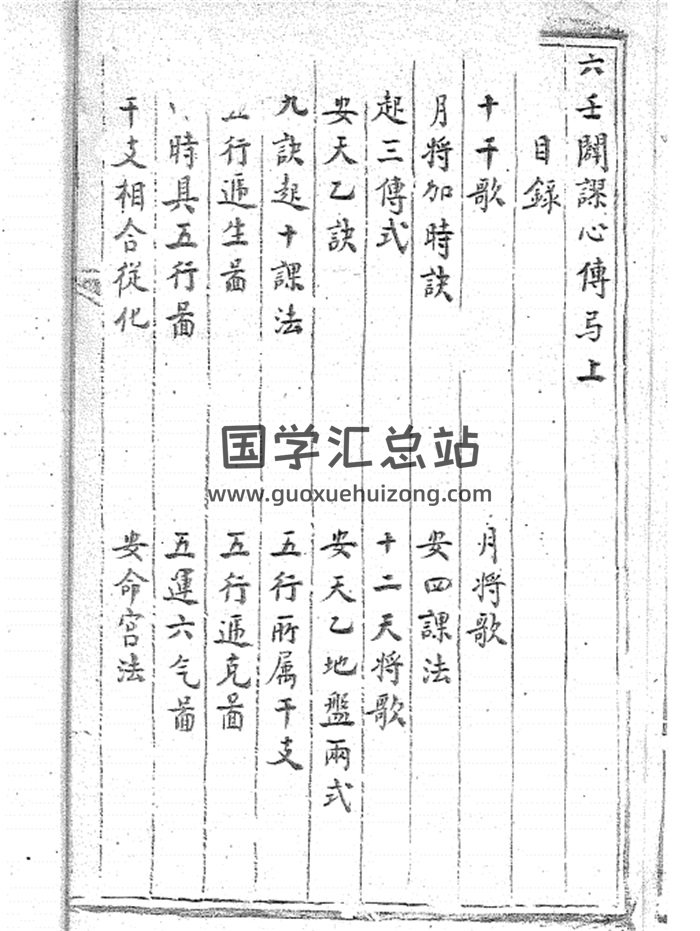 《六壬辟谬心传》不分卷.[清]徐霞翁撰.清钞本192页-封面六壬