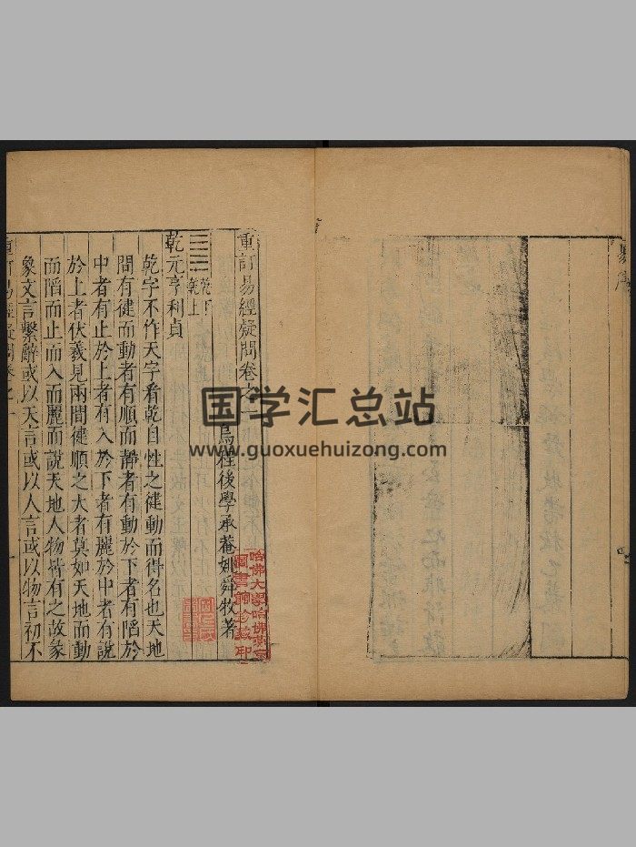 《重订易经疑问》6册.12卷.姚舜牧着（明万历庚戌：1610）（705页）-封面易经