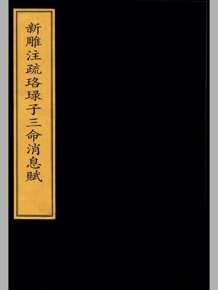 《新雕注疏珞琭子三命消息注赋》金刻本-封面命理