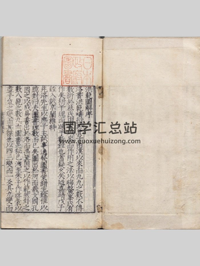 《洪范图解》刻本 原色-封面奇门遁甲