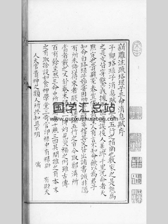 《新雕注疏珞琭子三命消息赋》影金本 灰度 黑白-封面命理