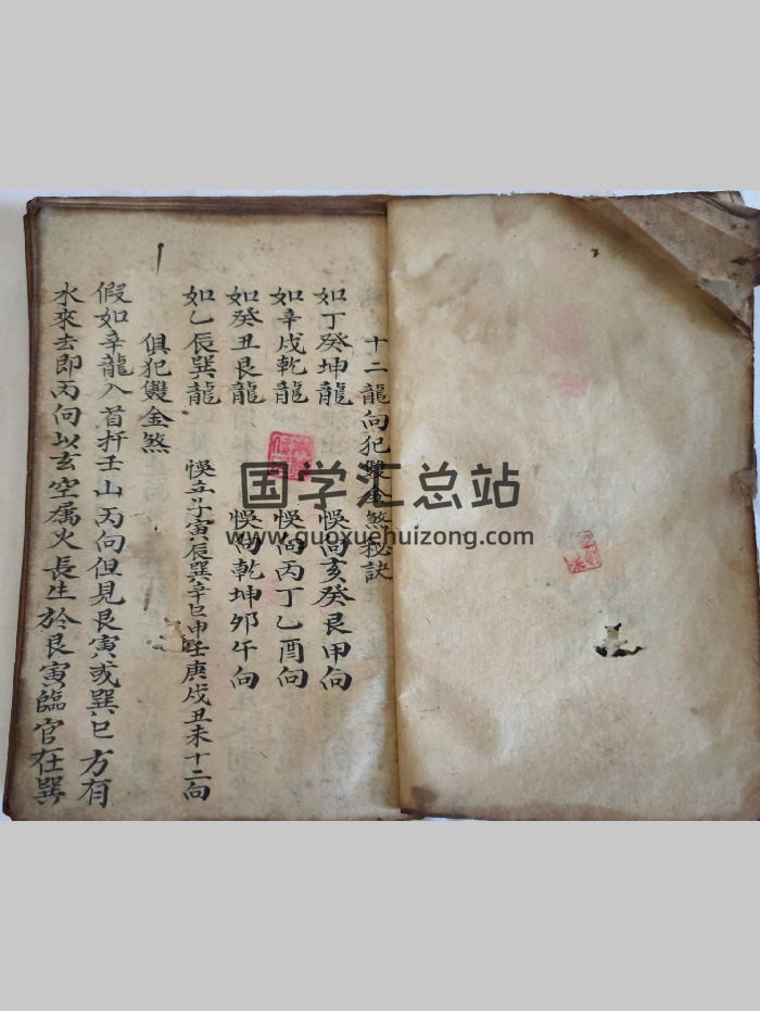 清代光緒手抄楊公地理《十二龍向犯金雙煞秘訣》共69個雙面-封面風水堪輿