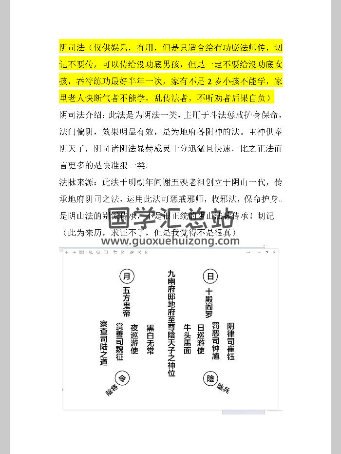 《阴司法》89页-封面道法符咒