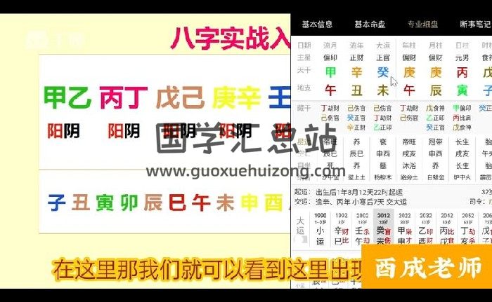 酉成《八字实战入门课程》40集视频约3小时-封面四柱八字