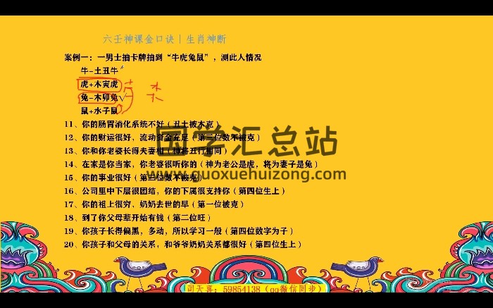 司天喜《生肖神断精华班》视频17集约3.5小时-封面占卜预测
