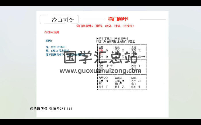 冷山司令《奇门遁甲预测篇》视频55集约27.5小时-封面奇门遁甲