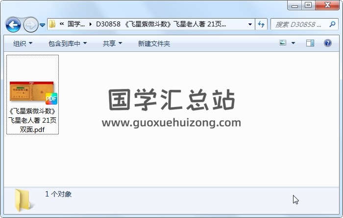 《飞星紫微斗数》飞星老人著 21页双面 紫微斗数 第1张