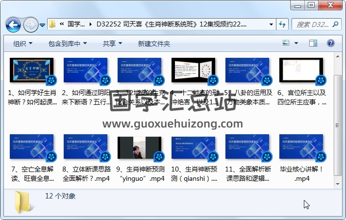 司天喜《生肖神断系统班》12集视频约22.5小时 术数其他 第1张