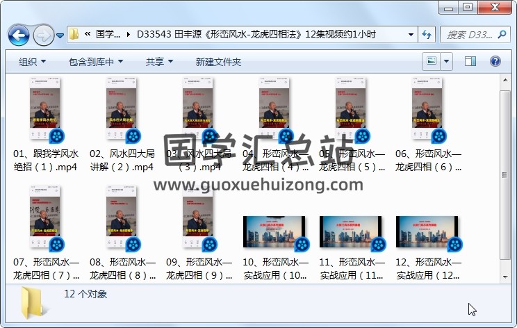田丰源《形峦风水-龙虎四相法》12集视频约1小时 风水堪舆 第1张