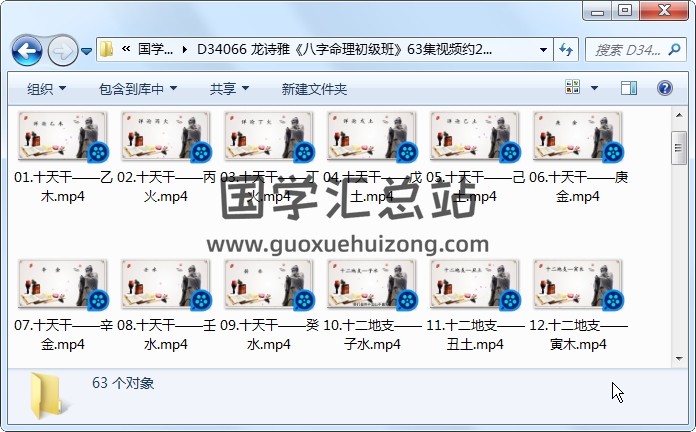 龙诗雅《八字命理初级班》63集视频约21小时 四柱八字 第1张