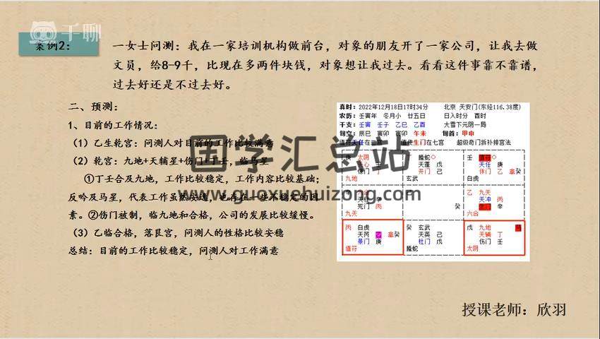 欣羽老师 《奇门遁甲案例实战班》视频39集 奇门遁甲 第2张
