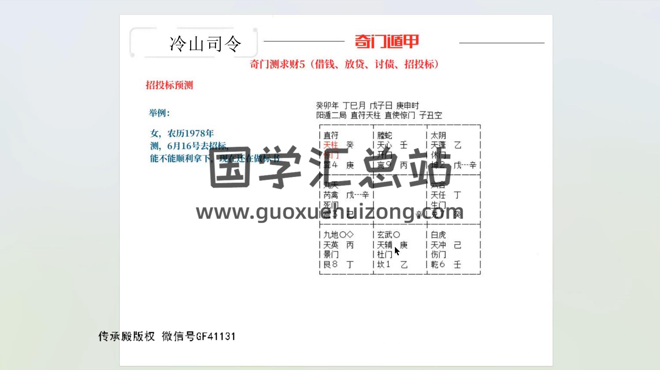 冷山司令《奇门遁甲预测篇》视频55集约27.5小时 奇门遁甲 第2张