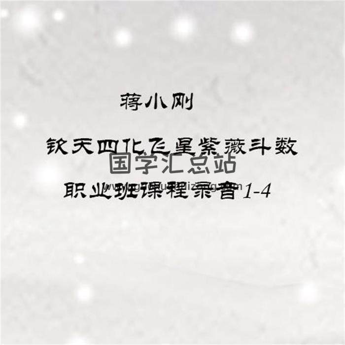 蒋小刚《钦天四化飞星紫薇斗数职业班》课程录音1-4百度网盘分享-封面易学