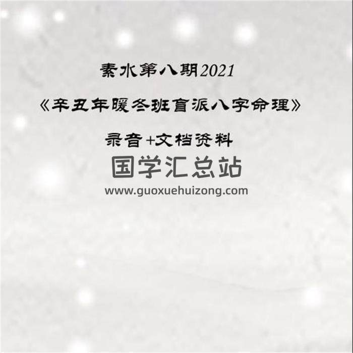 素水第八期2021《辛丑年暖冬班盲派八字命理》录音+文档资料百度网盘分享-封面命理学