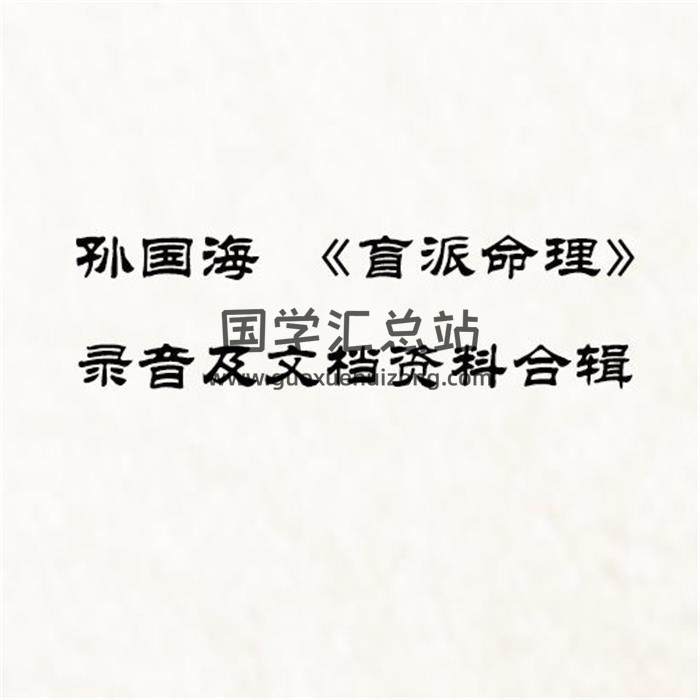 孙国海《盲派命理》录音及文档资料合辑百度网盘分享-封面命理学
