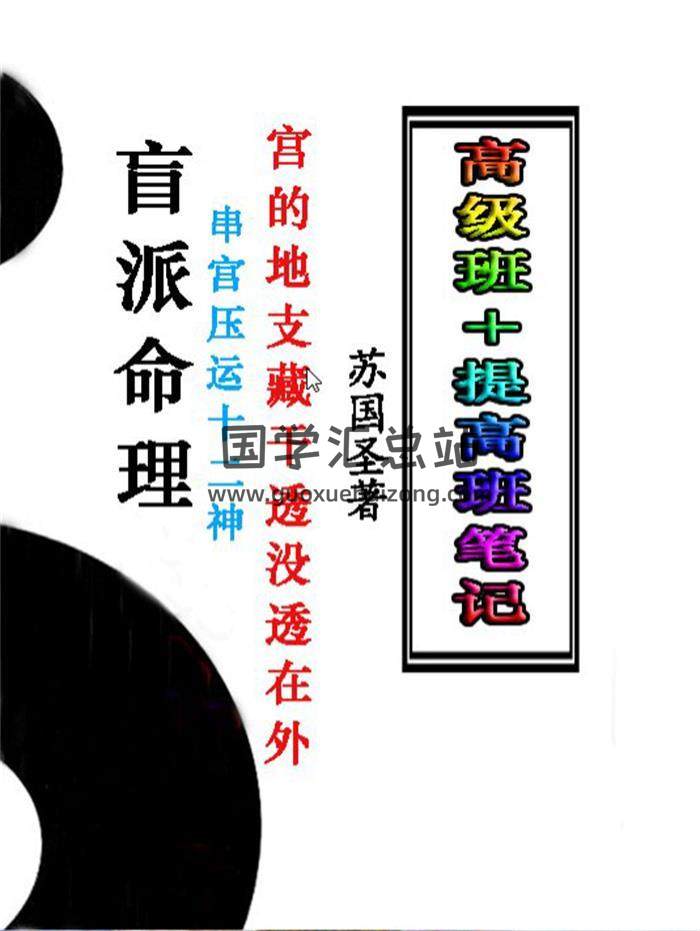 苏国圣 盲派宫压运《盲派命理2021年高级班＋提高班笔记》82页PDF电子书百度网盘分享-封面命理学