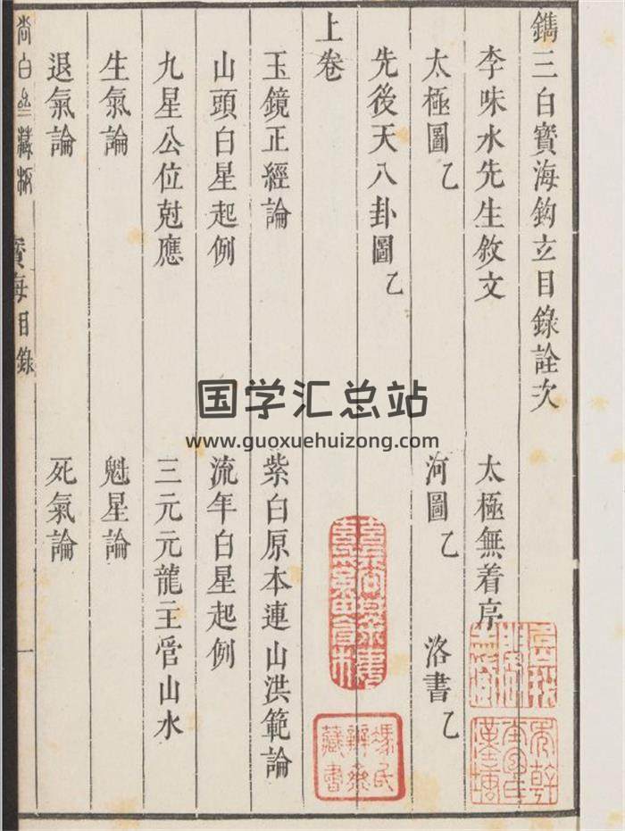 古代择吉日玄宫飞星法秘本《镌三白宝海钩立》3卷（康熙39年古本）百度网盘分享-封面择日