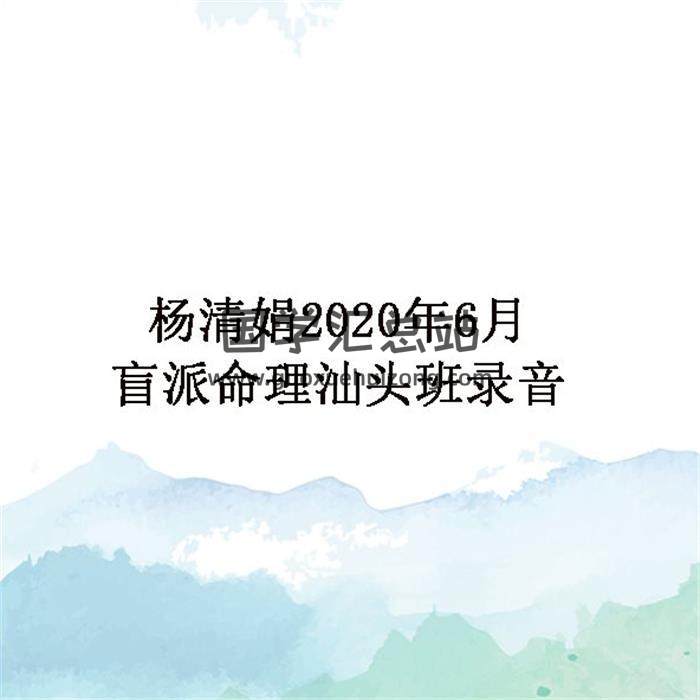 杨清娟2020年6月盲派命理汕头班录音百度网盘分享-封面命理学