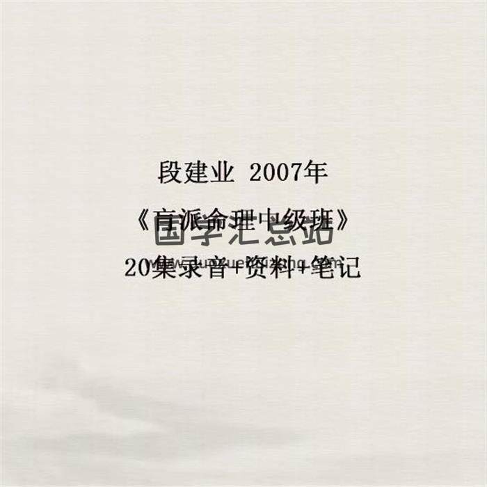 段建业 2007年《肓派命理中级班》20集录音+资料+笔记百度网盘分享-封面命理学
