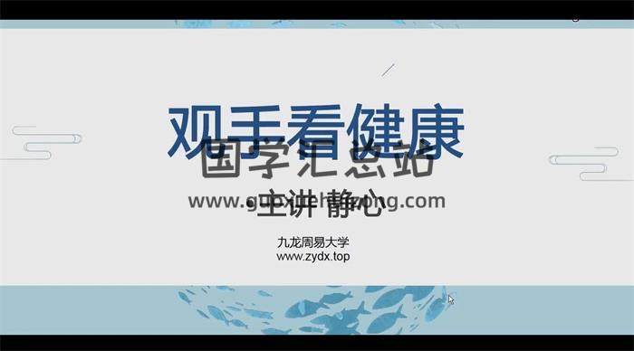 九龙道长辅导老师-静心老师《观手看健康》30集手相视频课程 百度网盘分享-封面易学