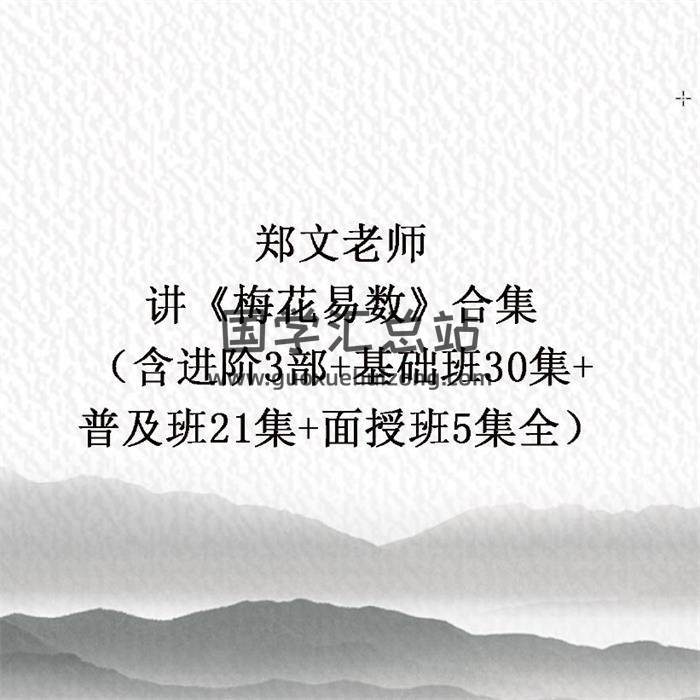 郑文老师讲《梅花易数》合集（含进阶3部+基础班30集+普及班21集+面授班5集全） 百度网盘分享-封面易学