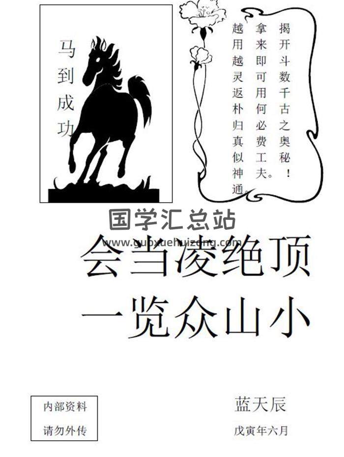 兰天辰 紫占经典教程-《紫微斗数速断》90页PDF最新版电子书 百度网盘分享-封面易学