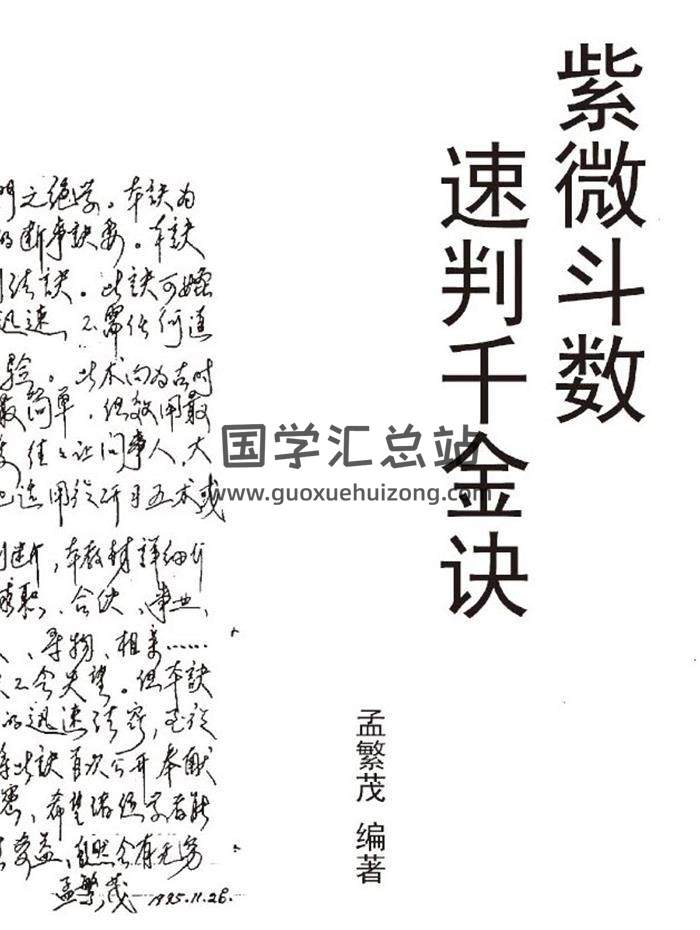 孟繁茂《紫微斗数速判千金诀》52页（双页）PDF电子书-封面易学
