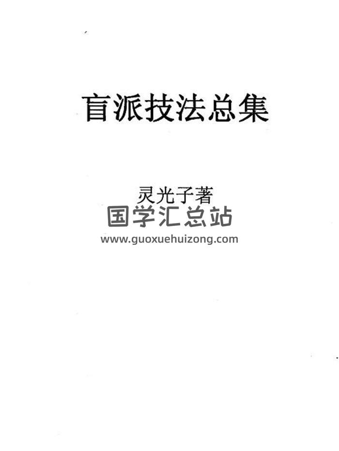 命理书籍 灵光子《盲派技法总集》132页PDF电子书-封面命理学