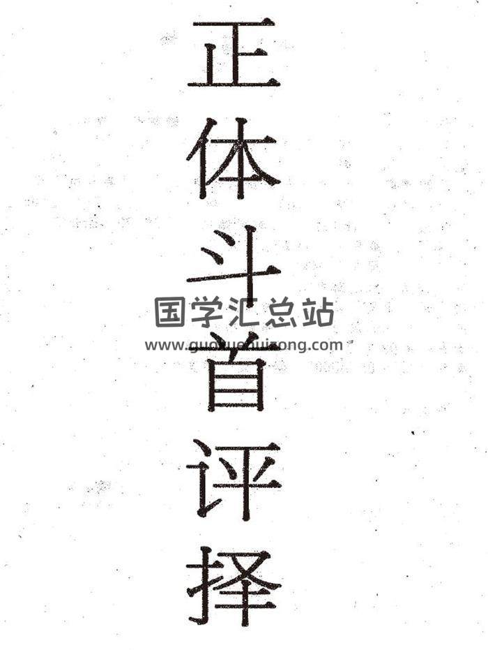 徐耀环《正体斗首评择》347页PDF电子书-封面择日