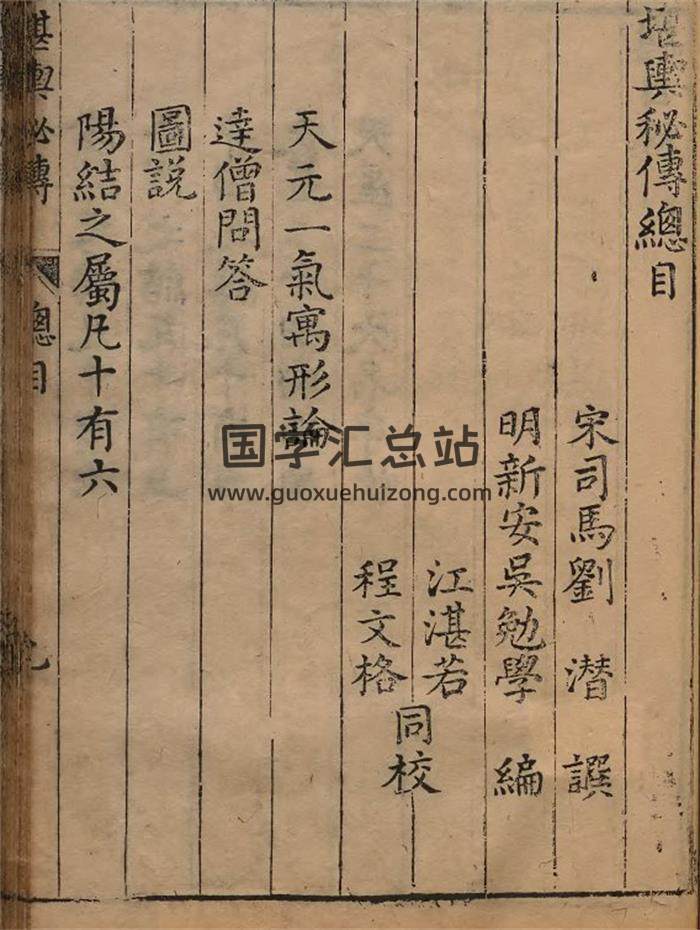 风水古籍《堪舆秘传》明刻本40页(双页版)PDF电子书-封面易学