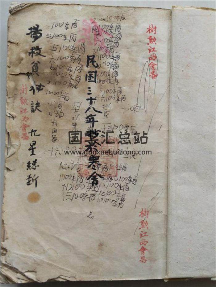 《杨救贫秘诀九星总断》民国38年抄本169页(双页版)PDF电子书-封面风水