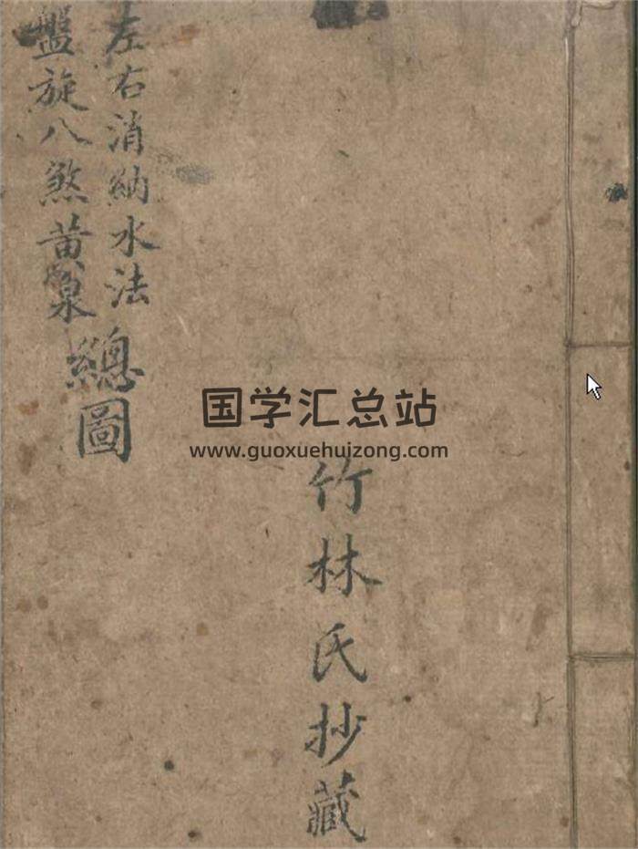 风水古籍《左右消纳水法盘旋八煞黄泉总图》竹林氏抄藏30页(双页版)PDF电子书-封面风水