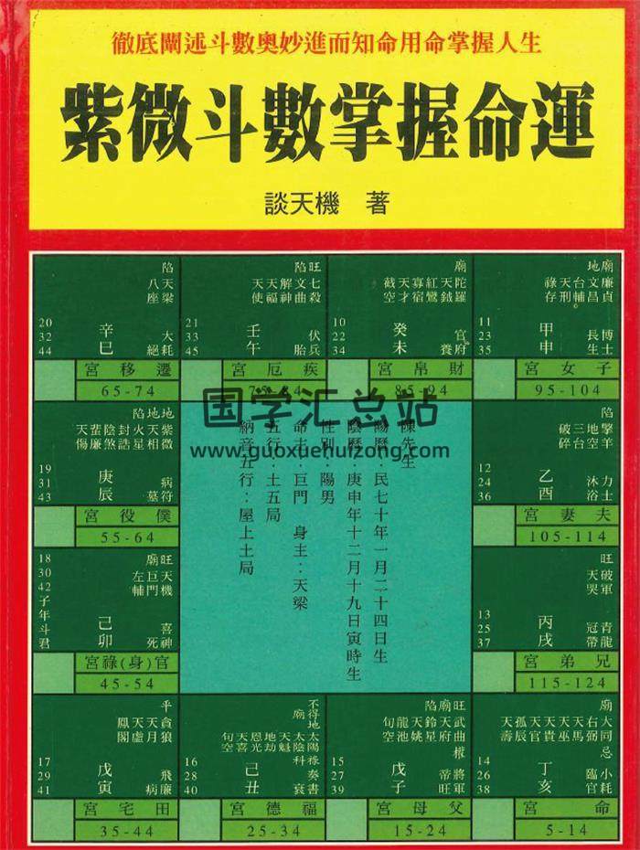 谈天机著《紫微斗数掌握命运》746页PDF电子书-封面紫微斗数